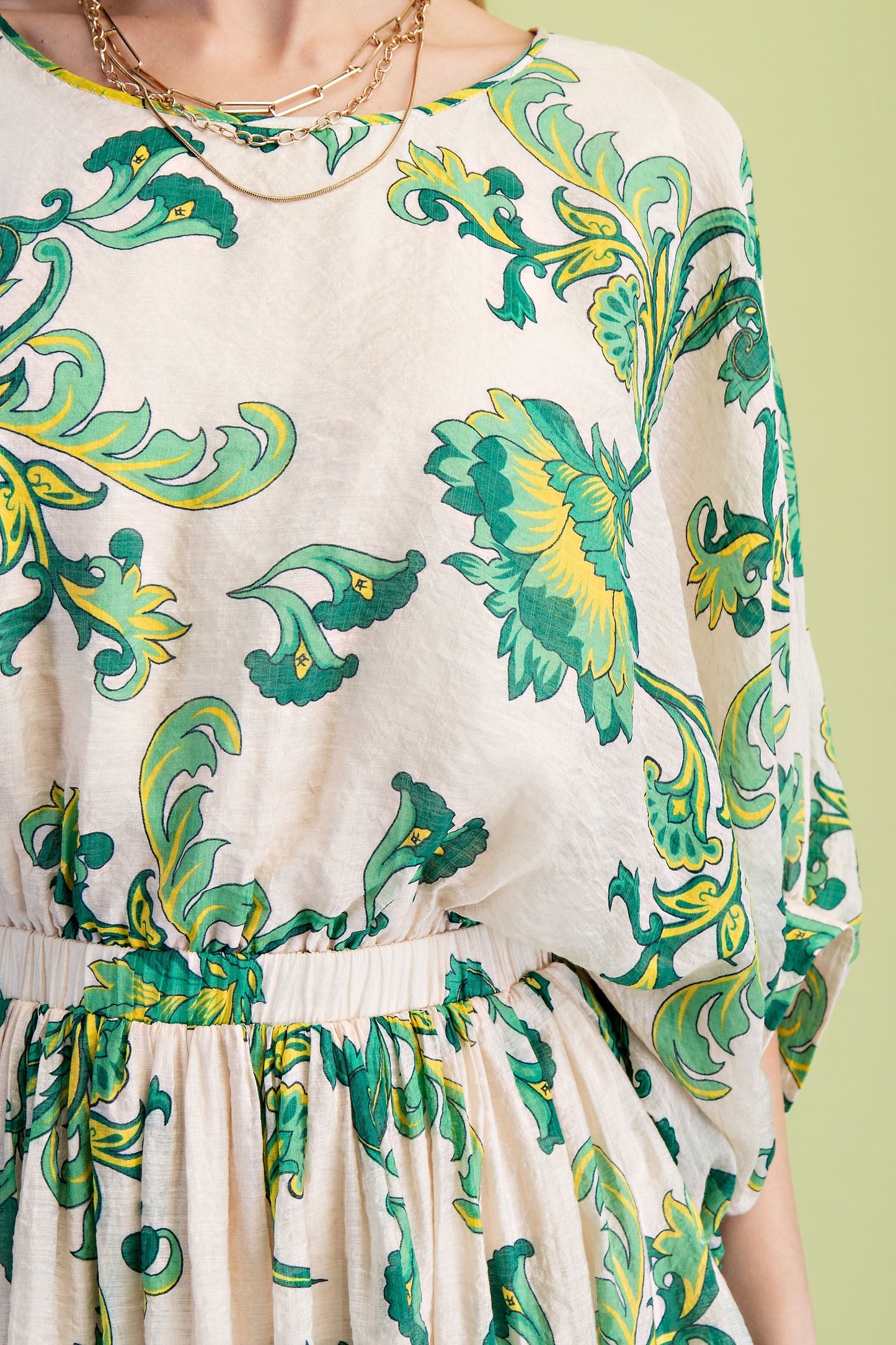 Floral Print Lined Midi Dress