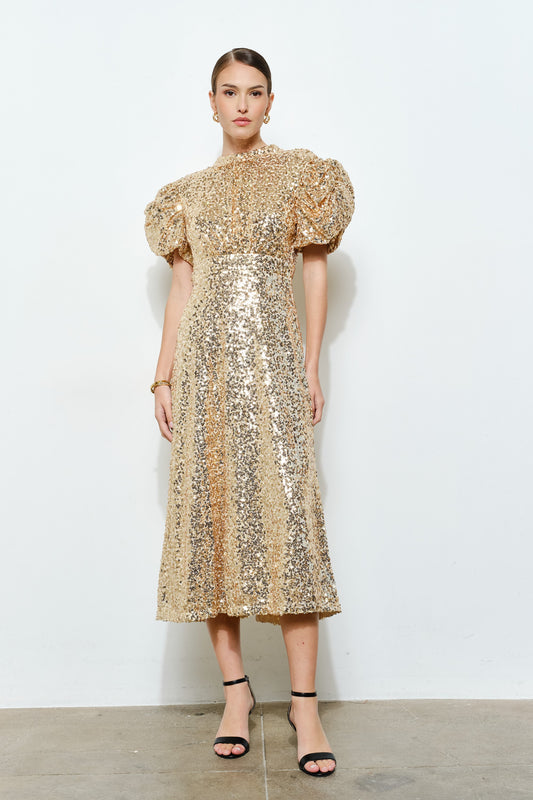 Embellished Open Back Tie Maxi Dress