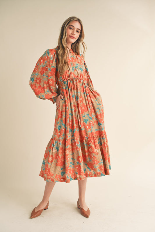 Floral Print Midi Dress