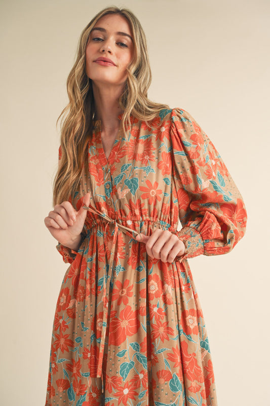 Floral Print Midi Dress